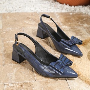 Femmes Sexy <span class=keywords><strong>cheville</strong></span> sangle sandales Slingback dos <span class=keywords><strong>creux</strong></span> bout pointu <span class=keywords><strong>bloc</strong></span> talon pour bureau tenue décontractée hauteur augmentant été - Product Image 2