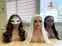 Tête de Mannequin Femme Réaliste en PVC avec Épaules, pour Perruques, Vente en Gros