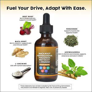 Gotas Herbales de Ashwagandha y Raíz de Remolacha para Vitalidad Masculina, Energía Herbal, Mejora Deportiva para Hombres y Mujeres, Suplementos de Raíz de Maca - Product Image 2