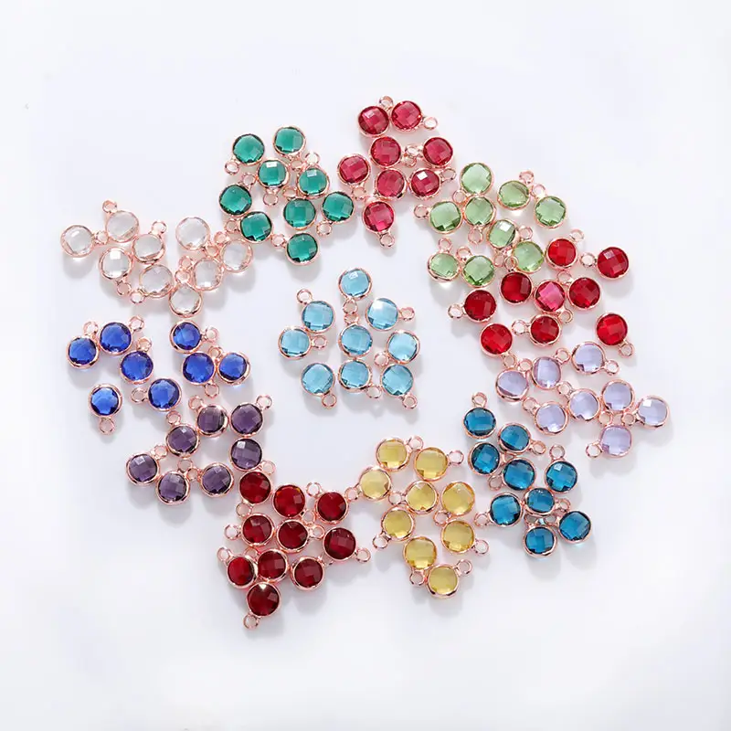 10 pz/set ciondoli in cristallo colorati da 6mm gioielli fatti a mano ciondolo con strass Birthstone per la creazione di gioielli fai da te di compleanno
