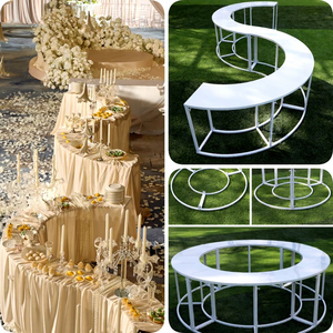 Support de présentation en métal courbé pour table de fête, design serpentin, pour pique-niques en plein air et décoration de mariages - Product Image 6