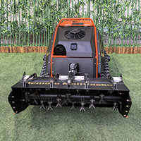 Tondeuse à gazon sans fil télécommandée sur batterie, débroussailleuse sur chenilles de 1000 mm pour herbe haute, moteur 4 cylindres pour le débroussaillage