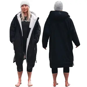 Thời tiết thay đổi Áo khoác mềm ấm Sherpa không thấm nước khô áo bơi Parka với zip