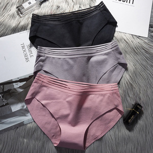 Braguitas de encaje de cintura baja sin costuras de nailon y algodón para mujer, talla grande XL/XXL, con logo tejido, para uso diario, ODM - Product Image 1