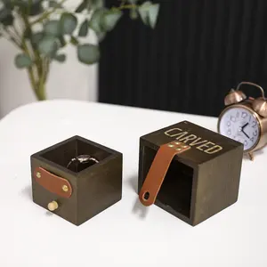 Caja de embalaje organizadora de reloj de madera personalizada, caja de reloj de hombre con forro de terciopelo