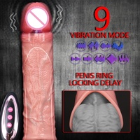 Préservatif en silicone réutilisable épais pour hommes, étanche et lavable, pour prolonger le temps des rapports sexuels, extenseur de pénis, LM-CT607-5