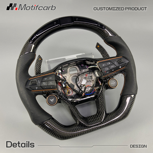 Volante de fibra de carbono LED personalizado para Seat Cupra Leon ST Formentor VZ Tavascan Born Ibiza FR con empuñaduras de microfibra - Product Image 3