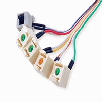 Cable de Conexión con Código de Color Verde, Amarillo, Blanco, Rojo, Azul, Gris, Naranja, Estándar de 2.54 mm de Paso, Conector IDC, Arnés con Indicador LED