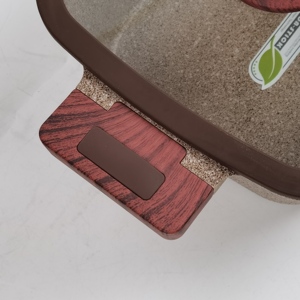 Batterie de Cuisine Carrée en Aluminium Moulé Sous Pression Design Moderne Très Vendue avec Revêtement Marbré et Logo Personnalisé - Product Image 4