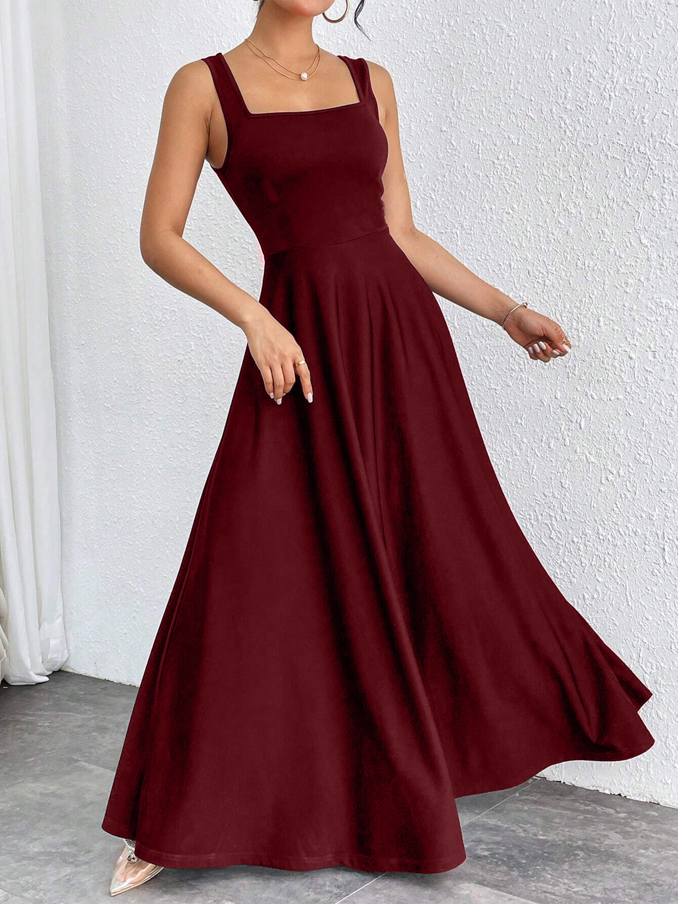 navy blue dress for baby girl A-Line Sweetheart Wide Strap Floor Length Chiffon Rhinestone Prom Dress