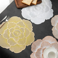 Nouveau Set de Table Imperméable et Anti-Taches à Motif Floral pour Table de Salle à Manger, Base Solide, Idéal pour Mariages, Banquets et Usage Domestique