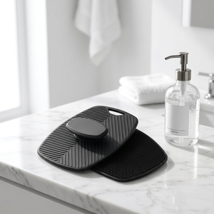Brosse de bain exfoliante ovale en silicone pour le corps, style simple, matériau PP, design antidérapant, usage adulte - Product Image 3