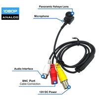 Caméra CCTV AHD 1080P 15x15mm, capteur CMOS grand angle 210 degrés, objectif couleur 1,5 mm, caméra panoramique analogique BNC industrielle