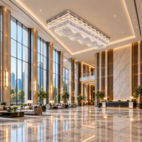 Lustre moderne luxueux en cristal K9 à LED, design attrayant, idéal pour l'éclairage des villas et grandes pièces