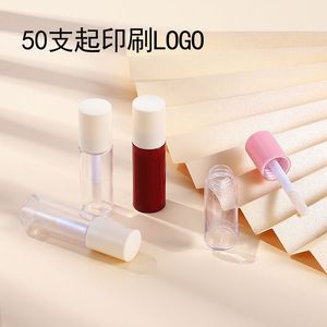 Cylindrical Transparent <b>Lip</b> Gloss Tube 10ml With Large Brush Head Empty Cosmetic Packaging Plastic Material - Product Image 5