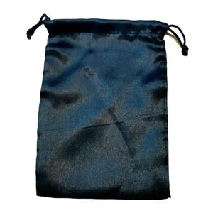 Sacs en tissu satiné noir, doux, avec logo imprimé, sac en soie à cordon, pochette d'emballage cosmétique, personnalisation - Product Image 2