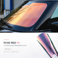 Film pour vitres de voiture Rose Rouge 70 Chameleon VLT70% à changement de couleur, protection solaire, rejet de chaleur, vision claire, teinte solaire automobile