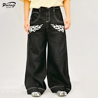 Pantalon en jean pour homme, coupe ample vintage, surdimensionné, style Y2k, 100% coton, avec broderie de patch, fabriqué sur mesure par le fabricant