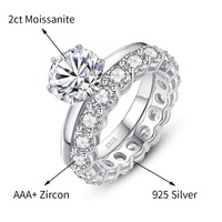OUGEPHELI Vente en gros personnalisé GRA VVS Moissanite S925 925 Sterling Silver Anneaux Anel Anillo Bijoux Bague pour femme Lady