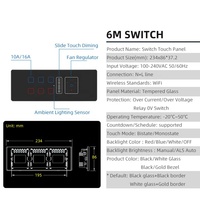 Interrupteur mural intelligent Tuya WIFI, norme indienne, 2M, pour ventilateur, variateur d'intensité lumineuse, compatible avec Alexa et Google Assistant
