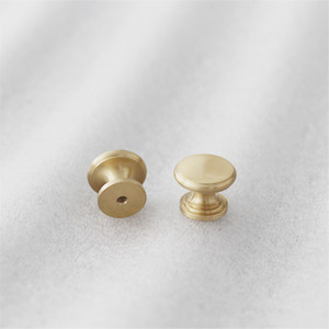 Round Brass Drawer <b>Knob</b> 25x20mm Minimalist Design Durable Furniture Handle - Product Image 1