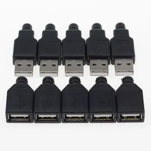 หัวต่อ <span class=keywords><strong>USB</strong></span> 2.0 Type <span class=keywords><strong>A</strong></span> แบบ 4 พิน ตัวผู้และตัวเมีย แบบเชื่อมต่อสายด้วยการบัดกรี พร้อมปลอกพลาสติก สำหรับสายดาต้า - Product Image 3