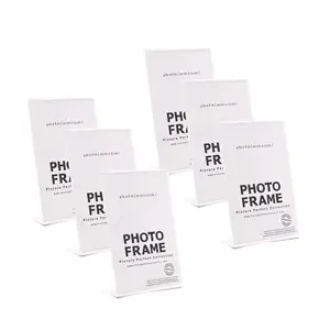 Cornici per foto espositore in plastica acrilica trasparente con retro inclinato verticale in piedi o supporto per cartello con inserti