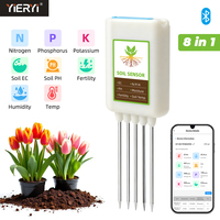 Sonde de détection de fertilité du sol multi-paramètres 8-en-1 haute précision Bluetooth NPK PH EC Humidité Température YG-09C