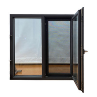 Fenêtres à battants en aluminium à double vitrage insonorisé et isolant, design moderne