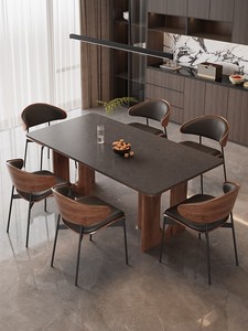 Mesa de comedor de madera maciza estilo retro americano Vishuplin para sala de estar, ideal para apartamentos pequeños, nuevo modelo 2025, estilo medieval francés - Product Image 1