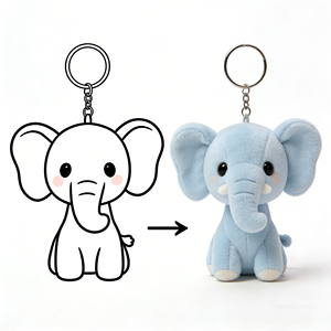 Porte-clés <span class=keywords><strong>en</strong></span> peluche d'éléphant bleu <span class=keywords><strong>en</strong></span> coton personnalisé, directement de l'usine – Transformez votre design de <span class=keywords><strong>dessin</strong></span> <span class=keywords><strong>animé</strong></span> <span class=keywords><strong>en</strong></span> mini-accessoire jouet <span class=keywords><strong>en</strong></span> peluche - Product Image 1