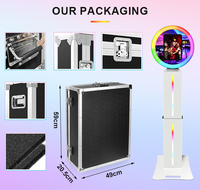 Support de photomaton pour iPad 13 pouces avec anneau lumineux, kiosque selfie pour iPad pour mariage, fête, événement, support universel pour tablette
