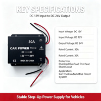 Convertisseur DC 12V vers 24V Senger 30A, Vente en Gros Usine, Multi-protection, Transformateur Universel de Puissance pour Voiture, Interface RCA 1