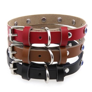 Nuevo Collar <span class=keywords><strong>de</strong></span> Perro <span class=keywords><strong>de</strong></span> Cuero Genuino Suave con Pedrería Brillante, Correa <span class=keywords><strong>de</strong></span> Cuello Acolchada <span class=keywords><strong>de</strong></span> Lujo para Perros Pequeños y Medianos, Gatos - Product Image 5