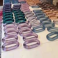 Décoration murale en résine époxy transparente fluorescente, maillons de chaîne colorés et volumineux, pour projets DIY, chambre d'ange