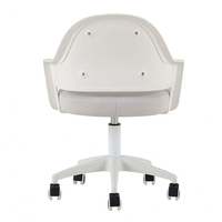 Chaise de bureau ergonomique moderne, chaise de bureau en tissu avec cadre en plastique blanc, chaise pivotante réglable pour l'étude à domicile