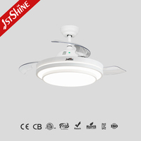 Ventilador de Techo 1stshine Nuevo, Decorativo, Plegable, 6 Velocidades, Motor Silencioso, Modo Verano/Invierno, Control por Voz, Ecológico, con Luz LED
