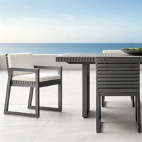 Ensemble de table et chaises de salle à manger d'extérieur en aluminium moderne, meubles de jardin, patio, restaurant, hôtel, villa