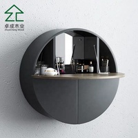 Coiffeuse moderne en métal avec tiroirs et miroir, design épuré pour chambre à coucher et usage hospitalier