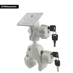 White Large Tough-Claw Pipe Mount With Key Locking Safety for Medical Chair or Scanner or Tablet PC - Product Image 2