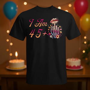 <b>I</b> <b>Am</b> 45 Plus <b>1</b> Middle Finger Skull 46th Birthday Women Premium <b>T</b>-<b>Shirt</b> - Product Image 3