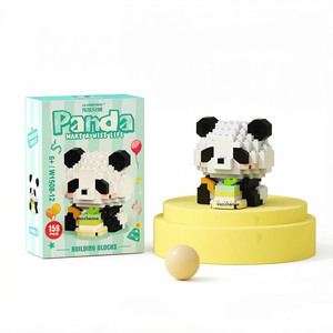 Lele Brother Building <strong>Blocks</strong> Panda 3D Diy Puzzle for Children Education with Cute Shapes Easy Assembly Home Decor - Product Image 5