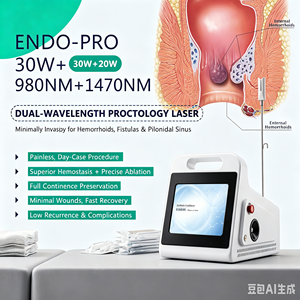 Appareil <span class=keywords><strong>laser</strong></span> à diode 980nm+1470nm recommandé par les médecins pour l'élimination des varices EVLT et le traitement des hémorroïdes pour cliniques de proctologie (modèle 2026) - Product Image 1