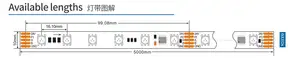 SMD5050 SM18512RGBデジタルRGBピクセルLed DMX512RGBLedストリップライトカラーライトLEDネオンFlex12vLEDフレキシブル