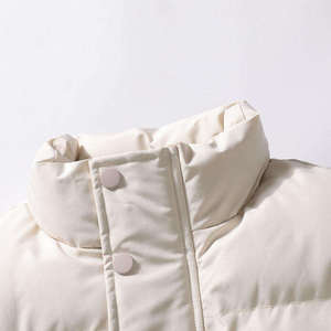 Gilet matelassé noir pour homme à col montant, coupe-vent, décontracté, pour l'hiver, en polyester tricoté 240g, avec fermeture éclair - Product Image 4