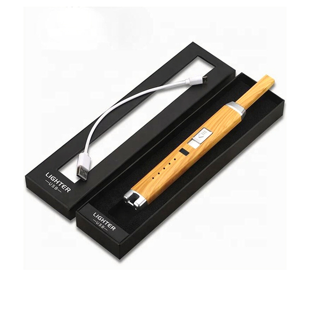 Customized Logo Rechargeable USB Electric Lighter Waterproof Outdoor BBQ Cigarette Holder with Business Gift Usage