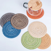 Diverses sets de table circulaires en coton tressé faits à la main de bonne qualité, dessous de plat anti-brûlure, décoration de table