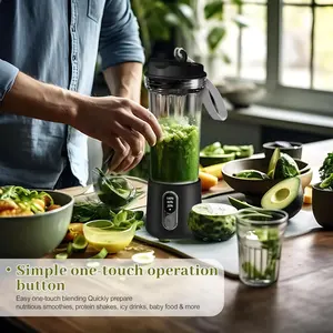 <span class=keywords><strong>Mixeur</strong></span> centrifuge puissant USB 4000 mAh, batterie multi-usage, portable pour l'extérieur, pour <span class=keywords><strong>fruits</strong></span> frais, smoothies, 18000 tr/min, en acier inoxydable - Product Image 3