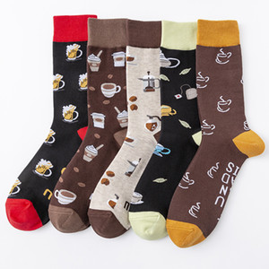 Calcetines de Algodón Personalizados para Hombre, Antibacterianos, Transpirables, con Estampado Divertido de Bebidas, Casuales, al por Mayor, OEM, ODM - Product Image 2