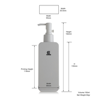 Vide 150ml 5oz Unique mur épais forme carrée bouteilles de pompe à lotion en plastique blanc conteneur cosmétique